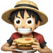 luffy comiendo sticker