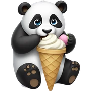 Panda eating ice cream sticker