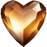Brown crystal heart sticker