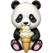 Panda eating ice cream sticker