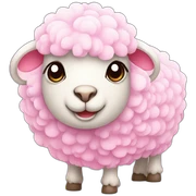 Cute sheep with pink hairs sticker
