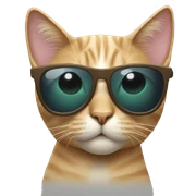Cat with sunglasses sticker