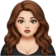 plus size, long brown wavy hair, baddie,pretty, makeup, black eyeliner, long hair sticker