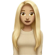 Blonde long hair women beige sweater sticker
