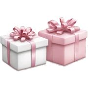 Light pink Christmas gifts under a white Christmas tree  sticker