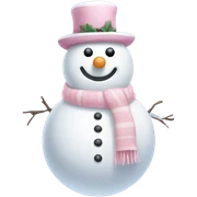 Cute white and light pink snowman sticker