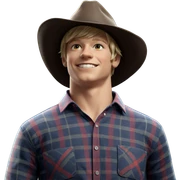 smiling blonde boy in plaid sticker