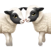Little lambs kissing each other  sticker