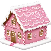 Pink gingerbread house sticker