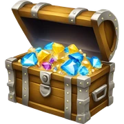 Treasure chest with diamonds sticker