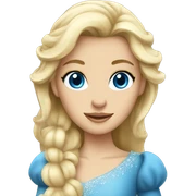 Princesse with blonde hair and blue eyes sticker