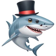 Shark with a top hat sticker