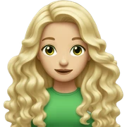 long wavy blonde hair girl green eyes sticker