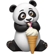 Panda eating ice cream sticker
