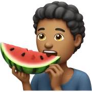 person eating watermelon  sticker