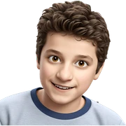 smiling boy with brown hair sticker