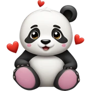 Panda con corazones  sticker
