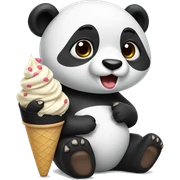 Panda eating ice cream sticker