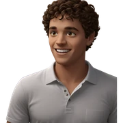 smiling boy in white shirt sticker