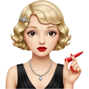 A flapper girl with finger waves hair and a red lipstick  sticker