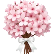 Pastel pink cherry blossom bouquet wrapped with a cute white bow  sticker