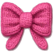 Pink bow emoji crochet texture sticker
