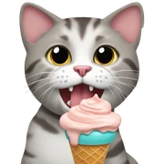 Cat eating ice cream sticker
