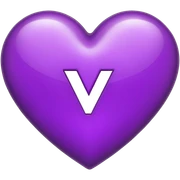 The Letter “y” inside a Purple Heart sticker