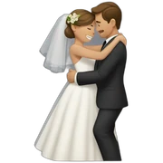 Just married hug sticker