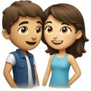 brunette boy and girl in love sticker
