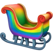 Rainbow sleigh sticker