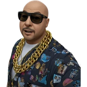 bald man with gold chain sticker