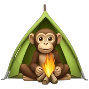 Camping monkey sticker