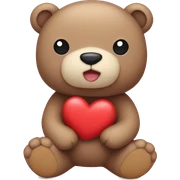 Oso de peluche con osito de peluche y corazones sticker