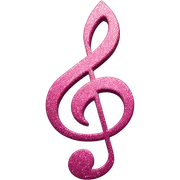 pink glitter music note sticker
