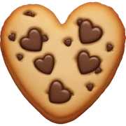 a cookie shaped like a heart sticker