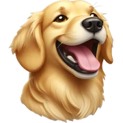 golden retriever winking sticker