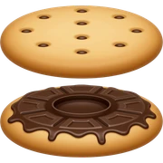 Una galleta arriba y otra abajo con malvadisco y chocolate  sticker