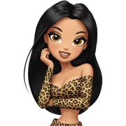 smiling girl in leopard print sticker