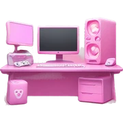 KAWAII PINK GAMING COMPUTER SETUP WITH RGB PINK GIRLY gaming setup LIGHTPINK sticker