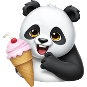Panda eating ice cream sticker