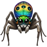 Realistic peacock spider sticker
