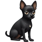 Black small dog  sticker