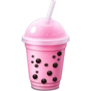 Pink bubble tea sticker