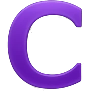 purple letter C sticker