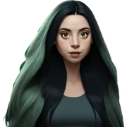 girl with long black hair sticker