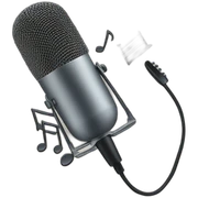 Mic with notes next to it sticker