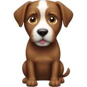 Dog with a brown body and white face  sticker