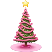 pink christmas tree sticker