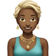 smiling girl with jewelry sticker